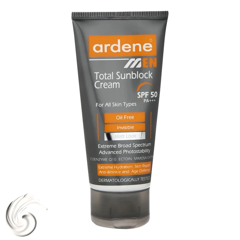 کرم ضد آفتاب آردن بی رنگ SPF50 مناسب انواع پوست