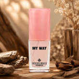 عطر جیبی زنانه وودی سنس مدل My Way با رایحه شیرین و گلی حجم 15 میلیلیتر