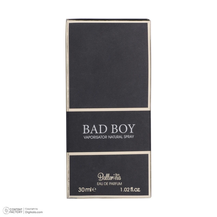 عطر جیبی مردانه بالرینا مدل Bad Boy حجم 30 میلی لیتر
