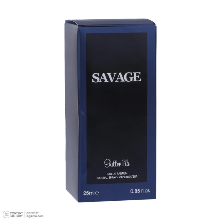 عطر جیبی مردانه بالرینا مدل SAVAGE حجم 25 میلی لیتر