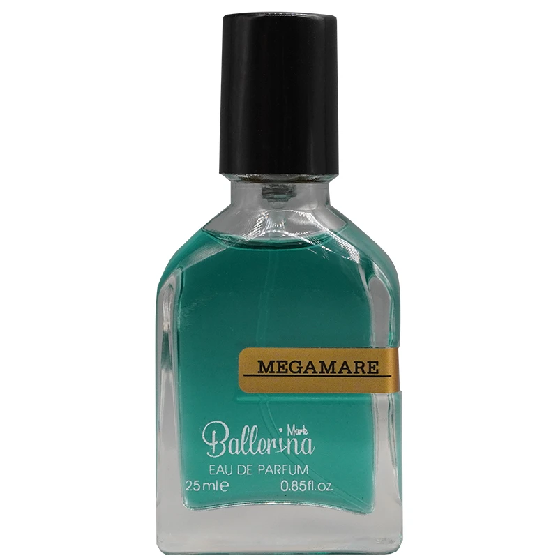 عطر جیبی زنانه بالرینا مدل مگاماره MEGAMARE با رایحه خنک، تلخ حجم 25 میلی‌ لیتر